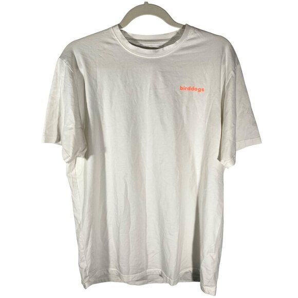 Birddogs Mens White T-Shirt L Cotton/Poly Blend Hummingbird Graphic tee stretch - Picture 1 of 7